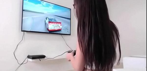  girl masturbates with ps3 game controller